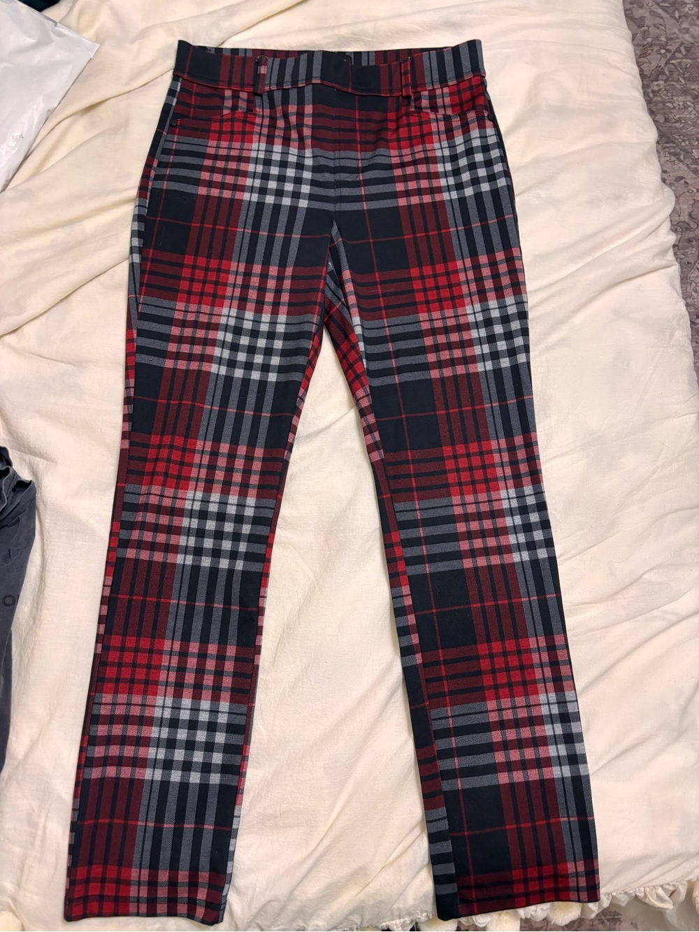Neiman Marcus Sanctuary Red and Black Plaid Leggings